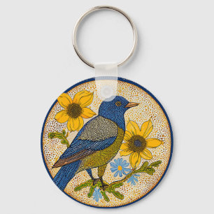 Colourful bird  key ring