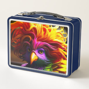 Colourful Bird Metal Lunch Box