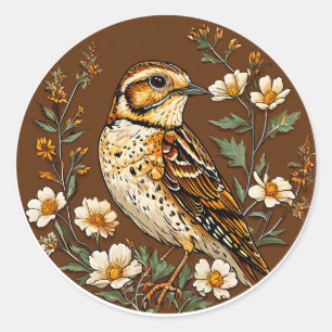 🐦 Colourful Bird Nature Art Bright Illustration Classic Round Sticker