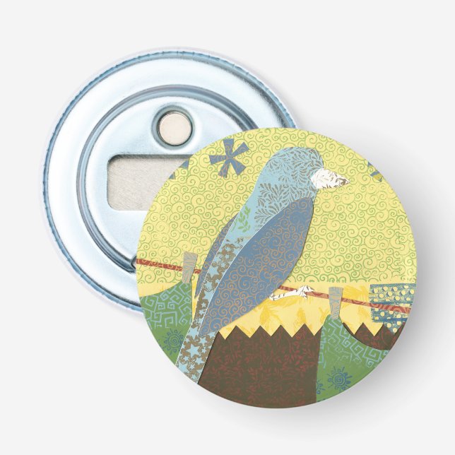 Colourful Bird on a Wire Bottle Opener (Front)