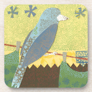 Colourful Bird on a Wire Coaster