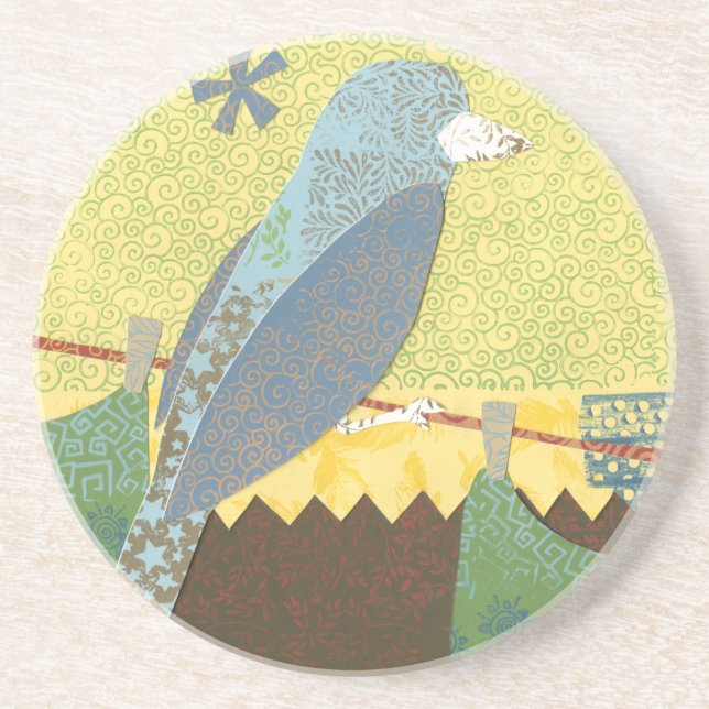 Colourful Bird on a Wire Coaster (Front)