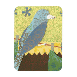 Colourful Bird on a Wire Magnet