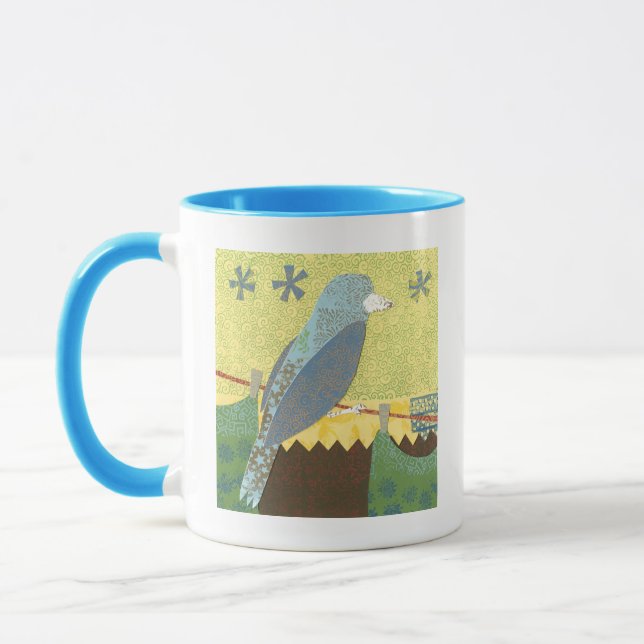 Colourful Bird on a Wire Mug (Left)