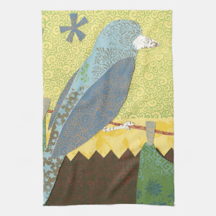 Colourful Bird on a Wire Tea Towel