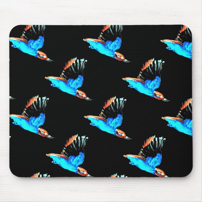 Colourful Bird Pattern Kingfishers Mouse Pad (Front)