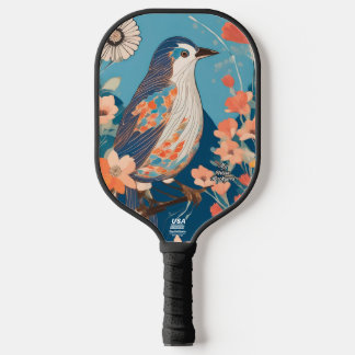 Colourful Bird Personalised Pickleball Paddle