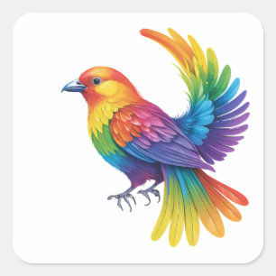 Colourful Bird Square Sticker
