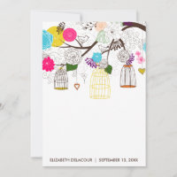 Colourful Birdcages Floral Baby Shower Invitation