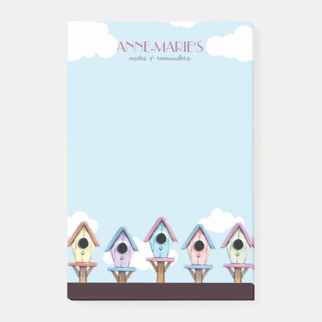 Colourful Birdhouses Notes & Reminders (Front)