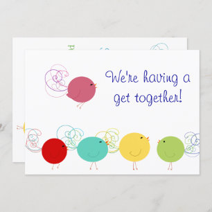 Colourful Birdies Invitation
