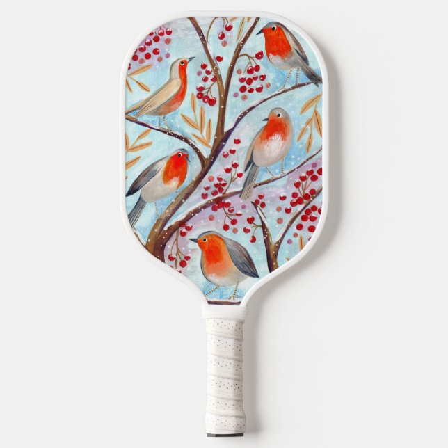 Colourful birds abstract pattern pickleball paddle (Front)