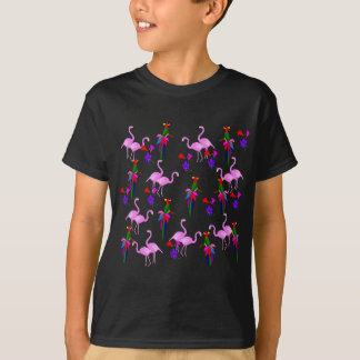 Colourful Birds and Pink Flamingos T-Shirt