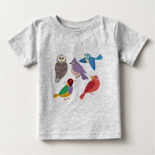 Colourful Birds Baby T-Shirt