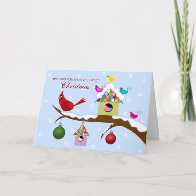 Colourful Birds Christmas Holiday Card (Front)