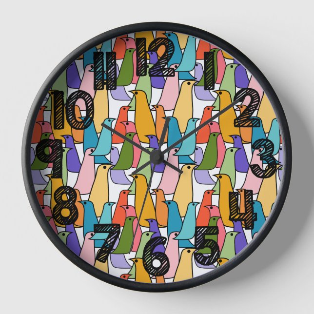 Colourful Birds  Clock (Front)