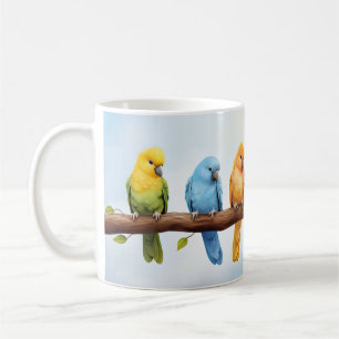 Colourful birds coffee mug