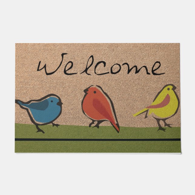Colourful Birds Doormat| Best Bird Lover Gift  Doormat (Front)