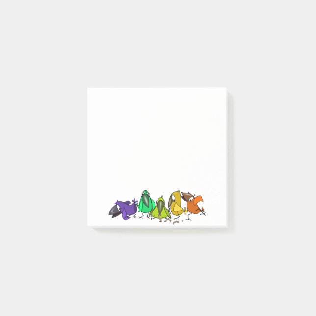 Colourful Birds Funny Post it Notes (Front)