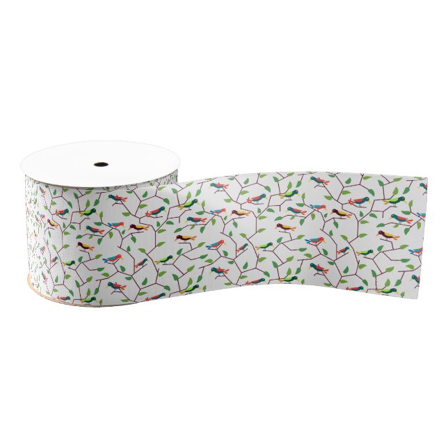 Colourful Birds Grosgrain Ribbon (Spool)