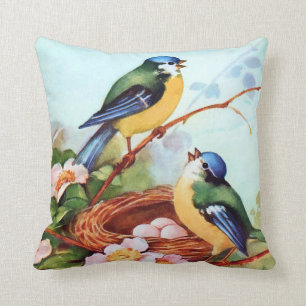 Colourful Birds in Springtime Cushion