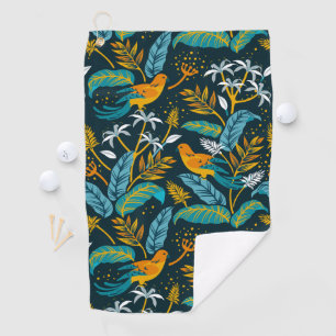 Colourful Birds in the Nature Pattern Golf Towel