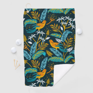 Colourful Birds in the Nature Pattern Golf Towel