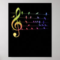Colourful Birds Musical Notes Music Teacher