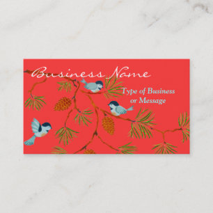 Colourful Birds on a Branch Business Card Template