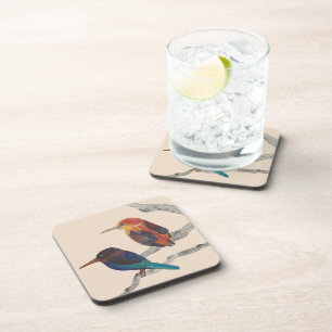 Colourful Birds on a Set of Six Coasters