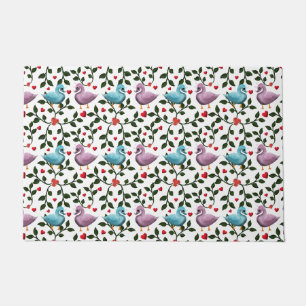Colourful birds pattern doormat
