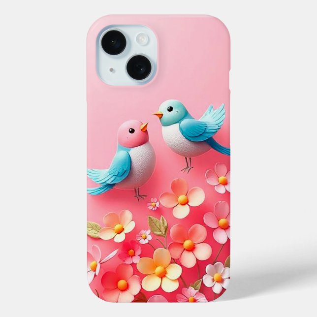 Colourful Birds Perched Among Stunning Flowers Case-Mate iPhone Case (Back)