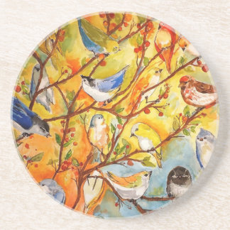 Colourful Birds Stone Coaster