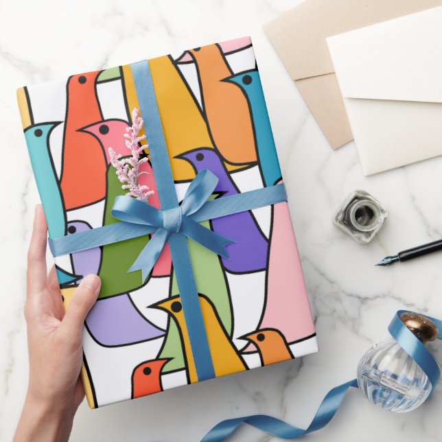 Colourful Birds Wrapping Paper (Gifting)