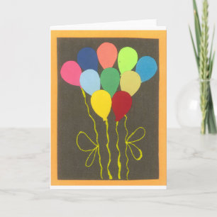 Colourful Birthday Balloons Graphic Art Design Card
