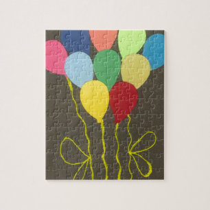Colourful Birthday Balloons Graphic Art Design Jigsaw Puzzle