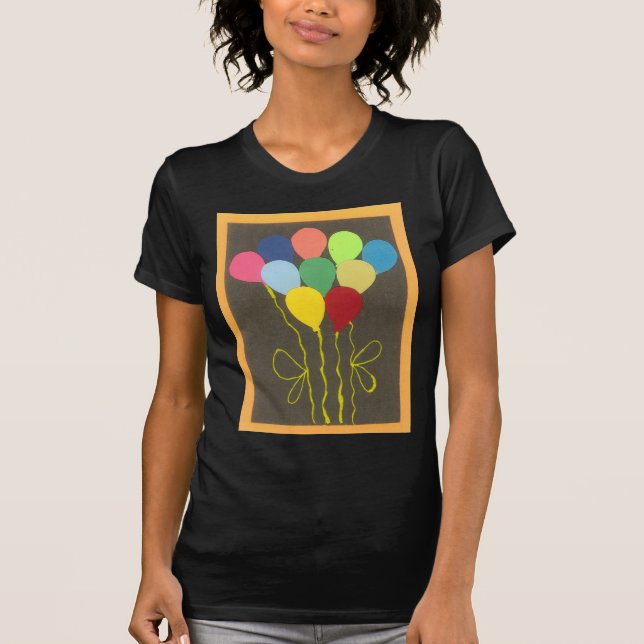 Colourful Birthday Balloons Graphic Art Design T-Shirt (Front)