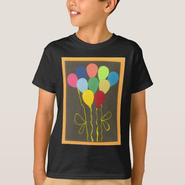 Colourful Birthday Balloons Graphic Art Design T-Shirt (Front)