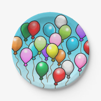 Colourful Birthday Balloons Paper Plate