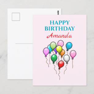 Colourful Birthday Balloons Postcard