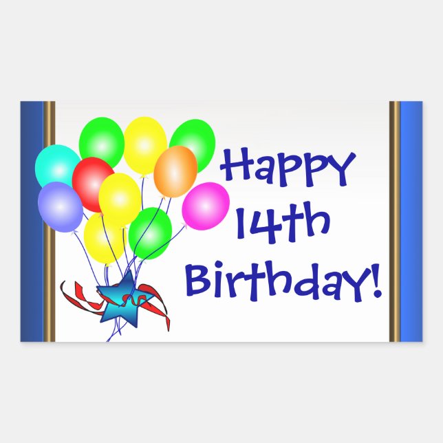 Colourful Birthday Balloons Stickers (Front)