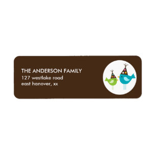 Colourful Birthday Birds Return Address Label
