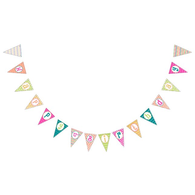 Colourful Birthday Bunting Banner (All)