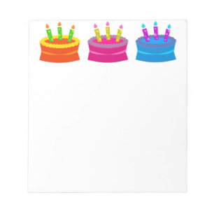 Colourful Birthday Cake Notepad