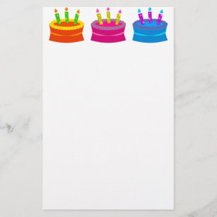 Colourful Birthday Cake Stationery