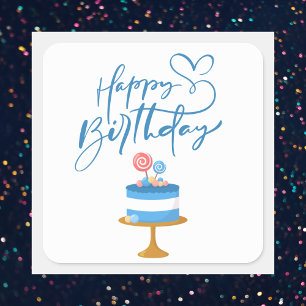 Colourful Birthday Candles Happy Birthday Square Sticker