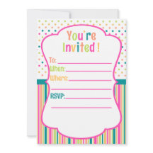 Colourful birthday custom invitation