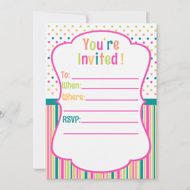 Colourful birthday custom invitation (Front)