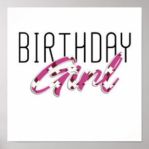 colourful Birthday girl Poster