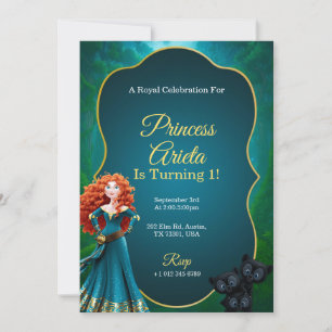 colourful birthday invitation with a princess vibe